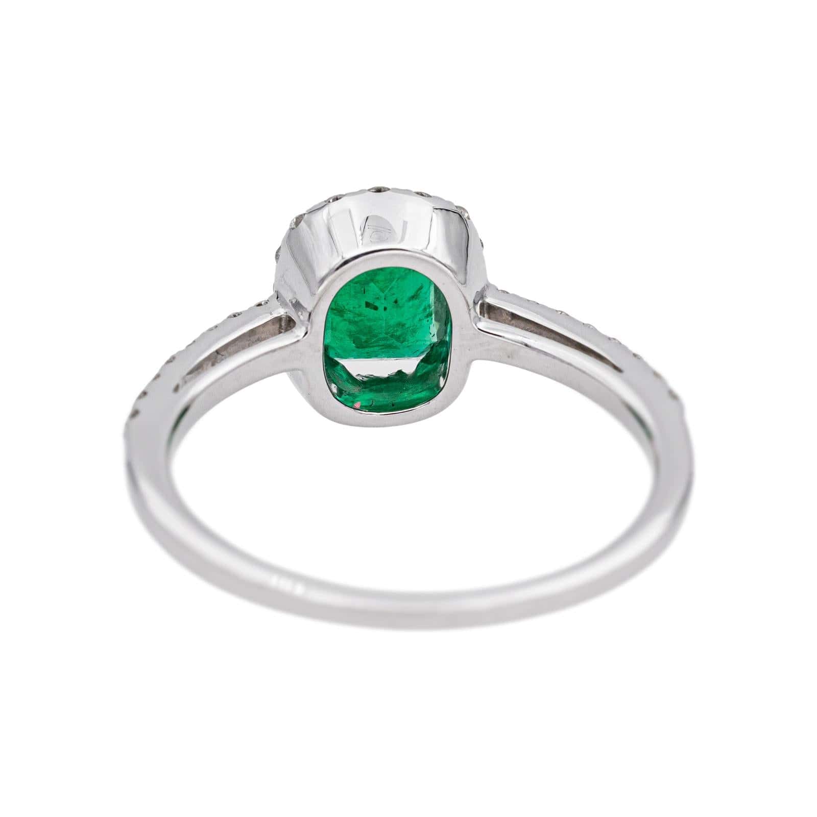 White gold ring Emerald, Diamond  - Image 5