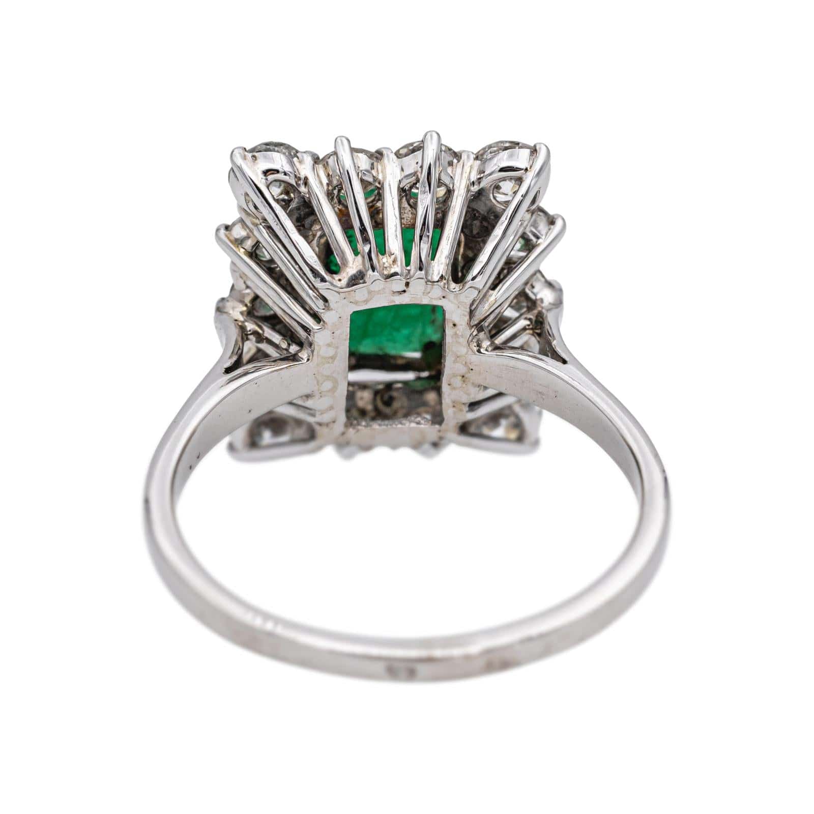 White gold ring Emerald, Diamond  - Image 5