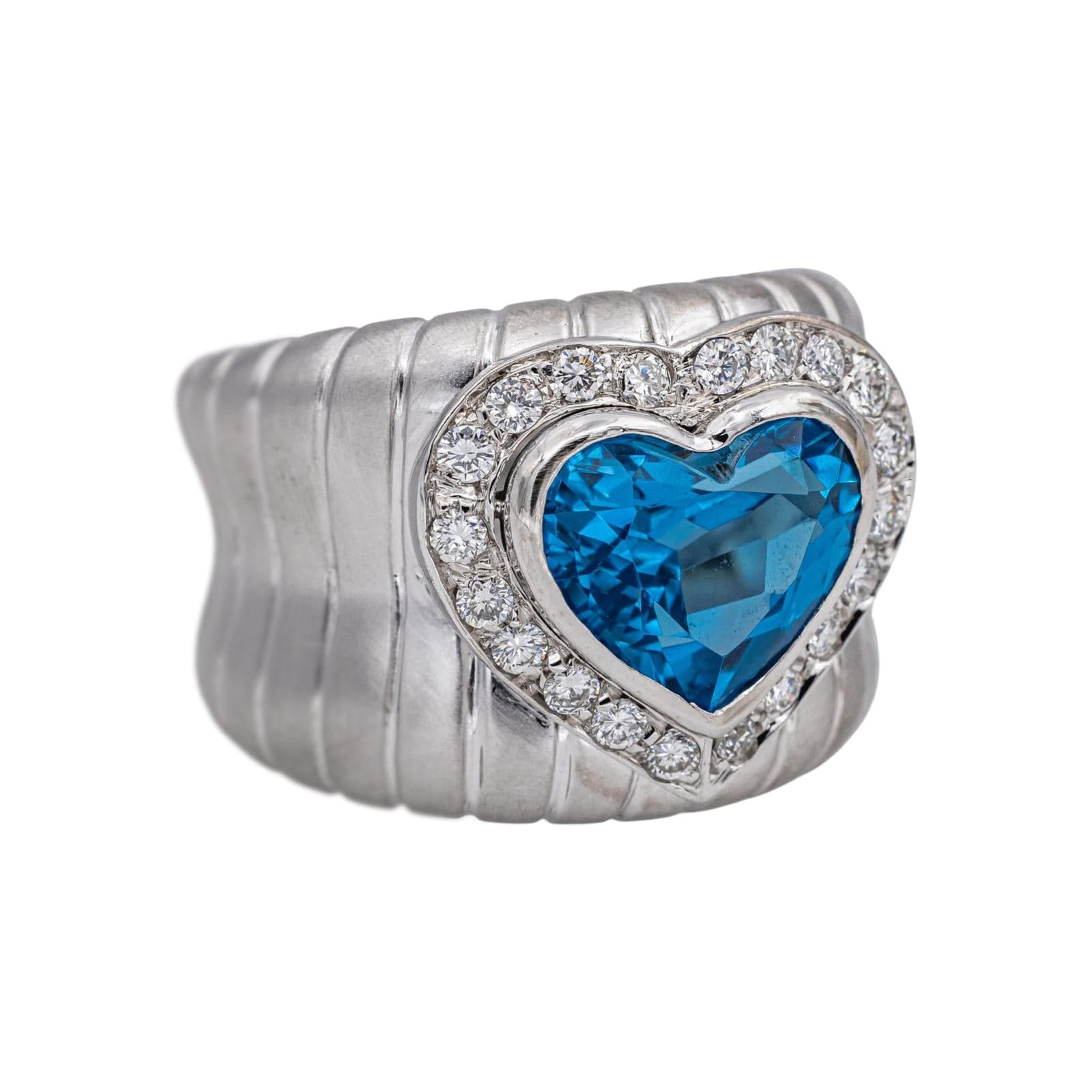 White gold ring Topaz, Diamond  - Image 6