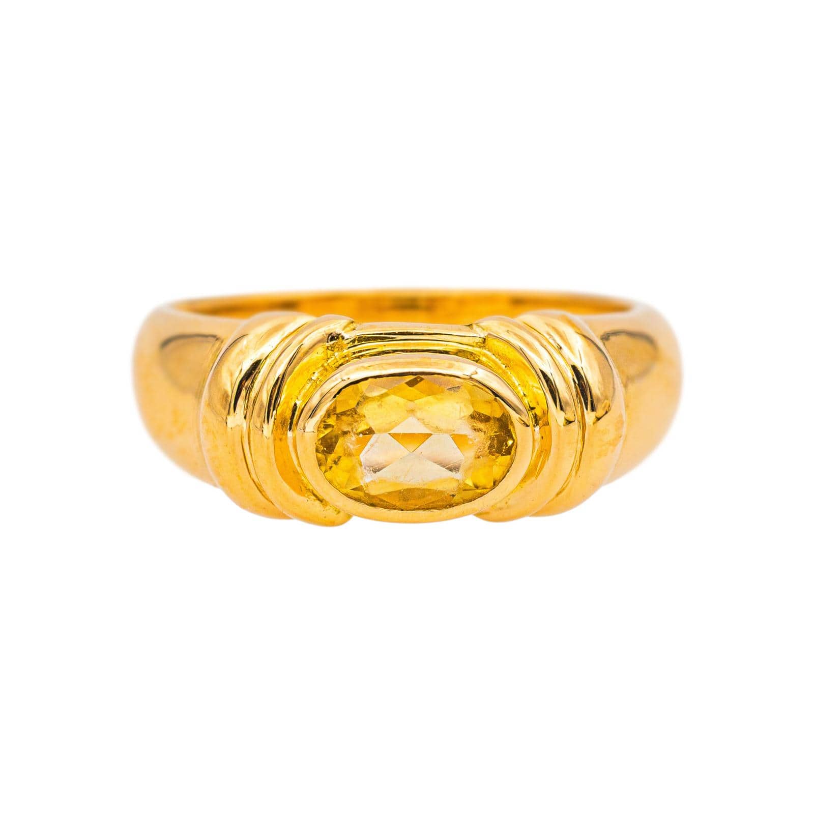 Yellow Gold Citrine Ring 