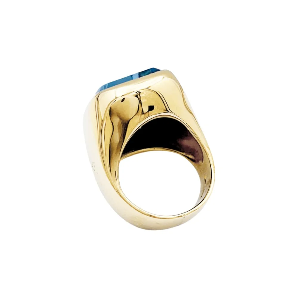 Yellow gold ring and topaz  - Image 4