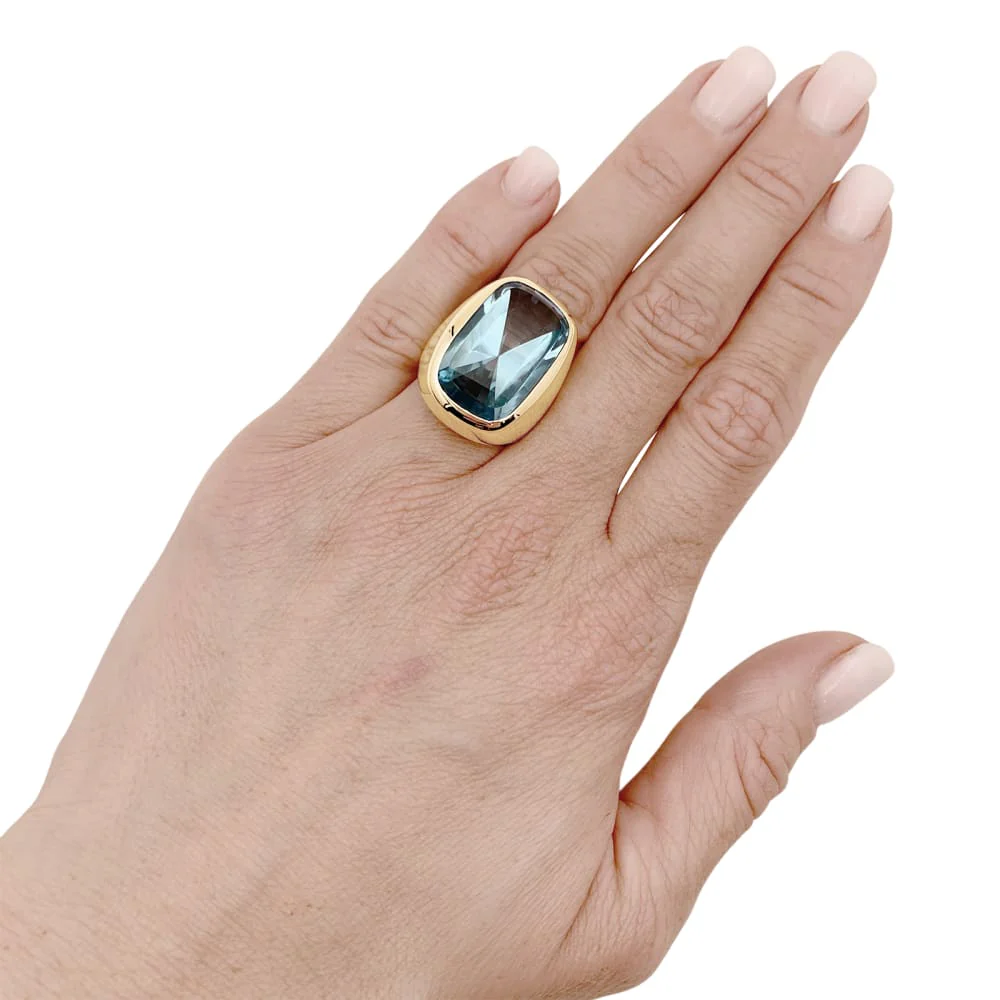 Yellow gold ring and topaz  - Image 5