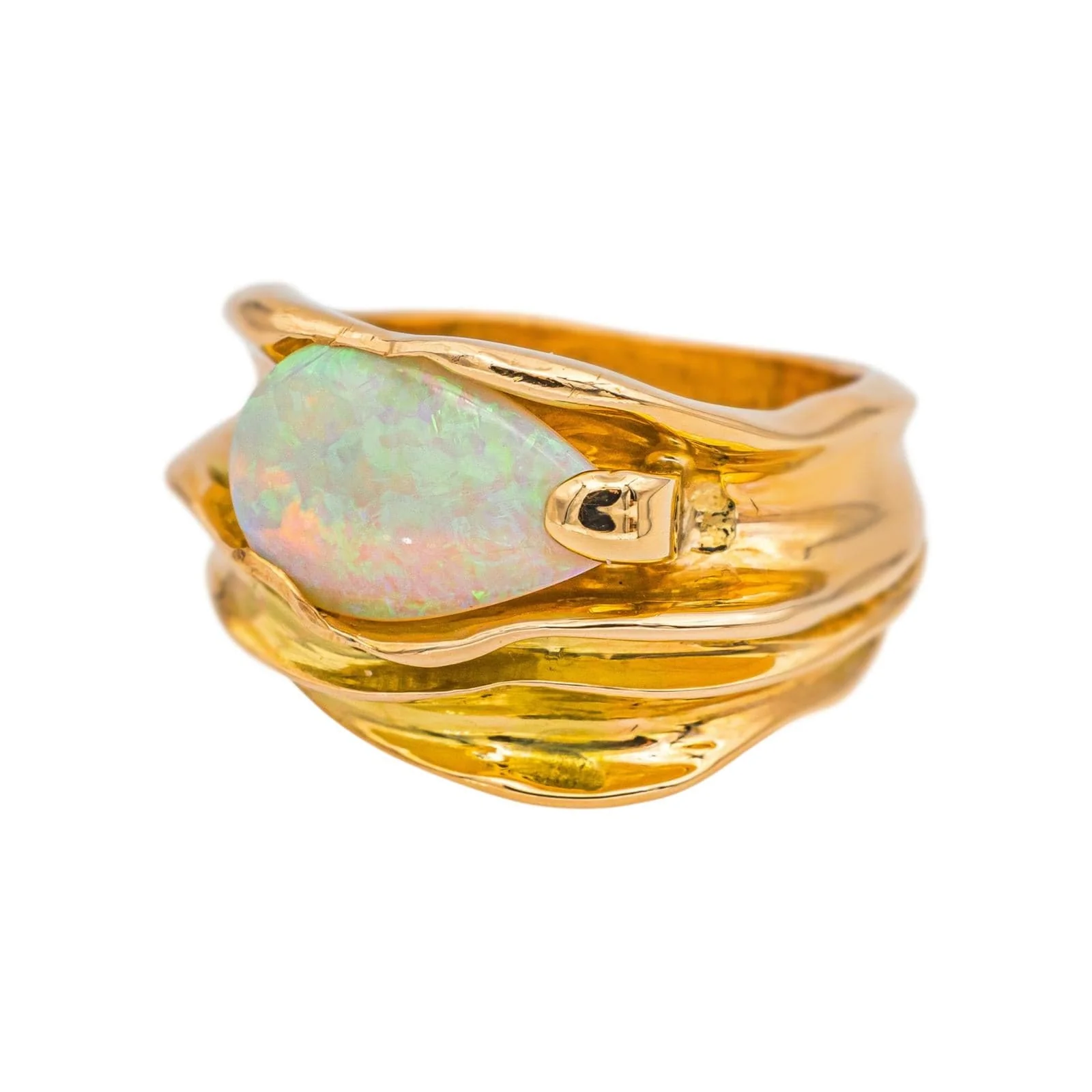 Yellow gold opal ring  - Image 3