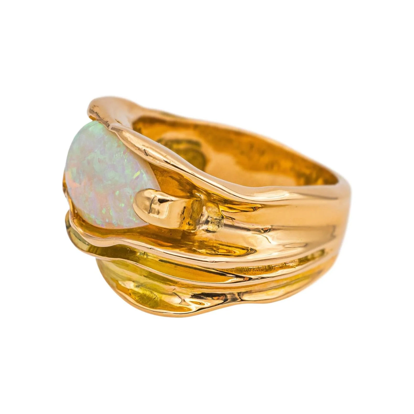 Yellow gold opal ring  - Image 4