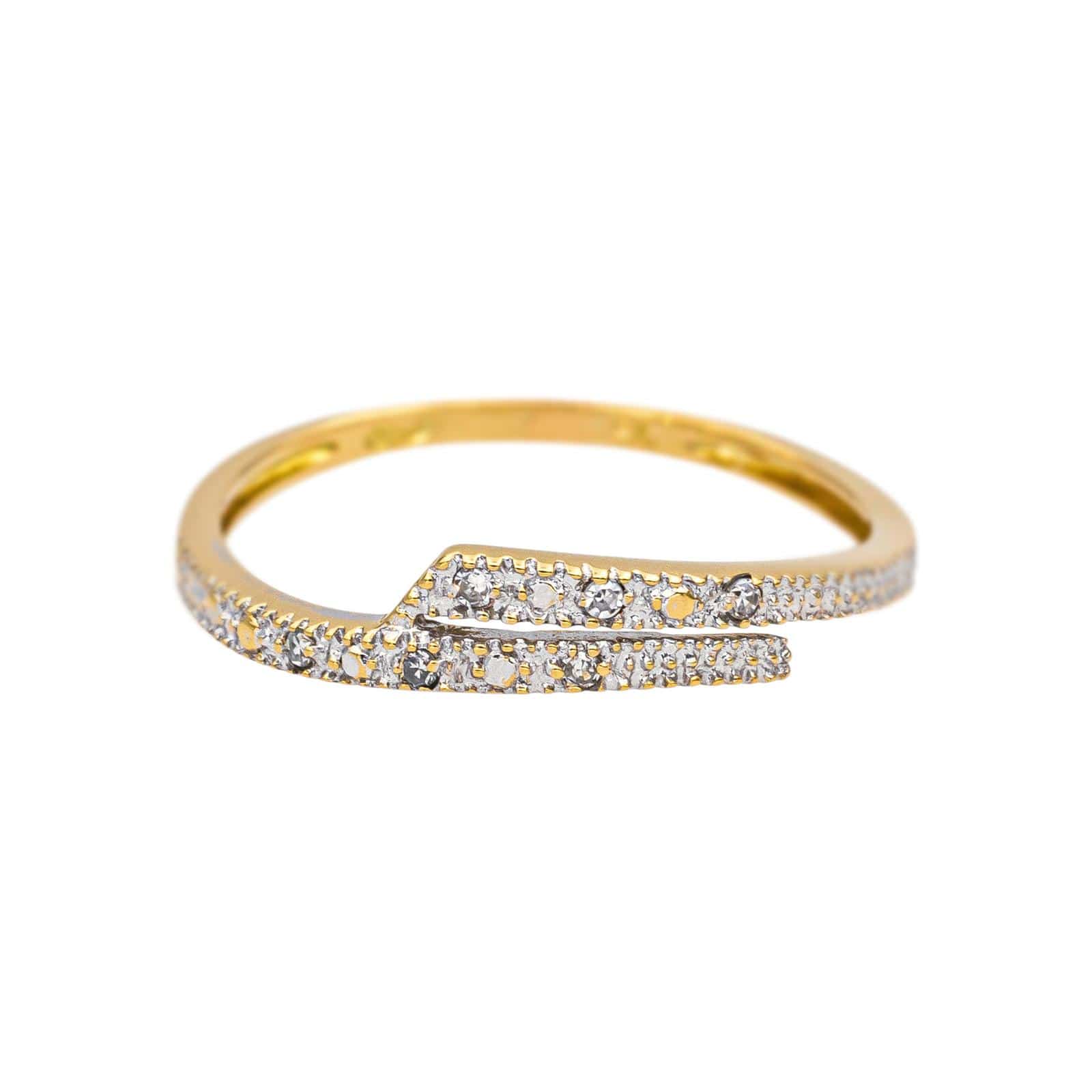 Yellow gold ring, White gold Diamond 