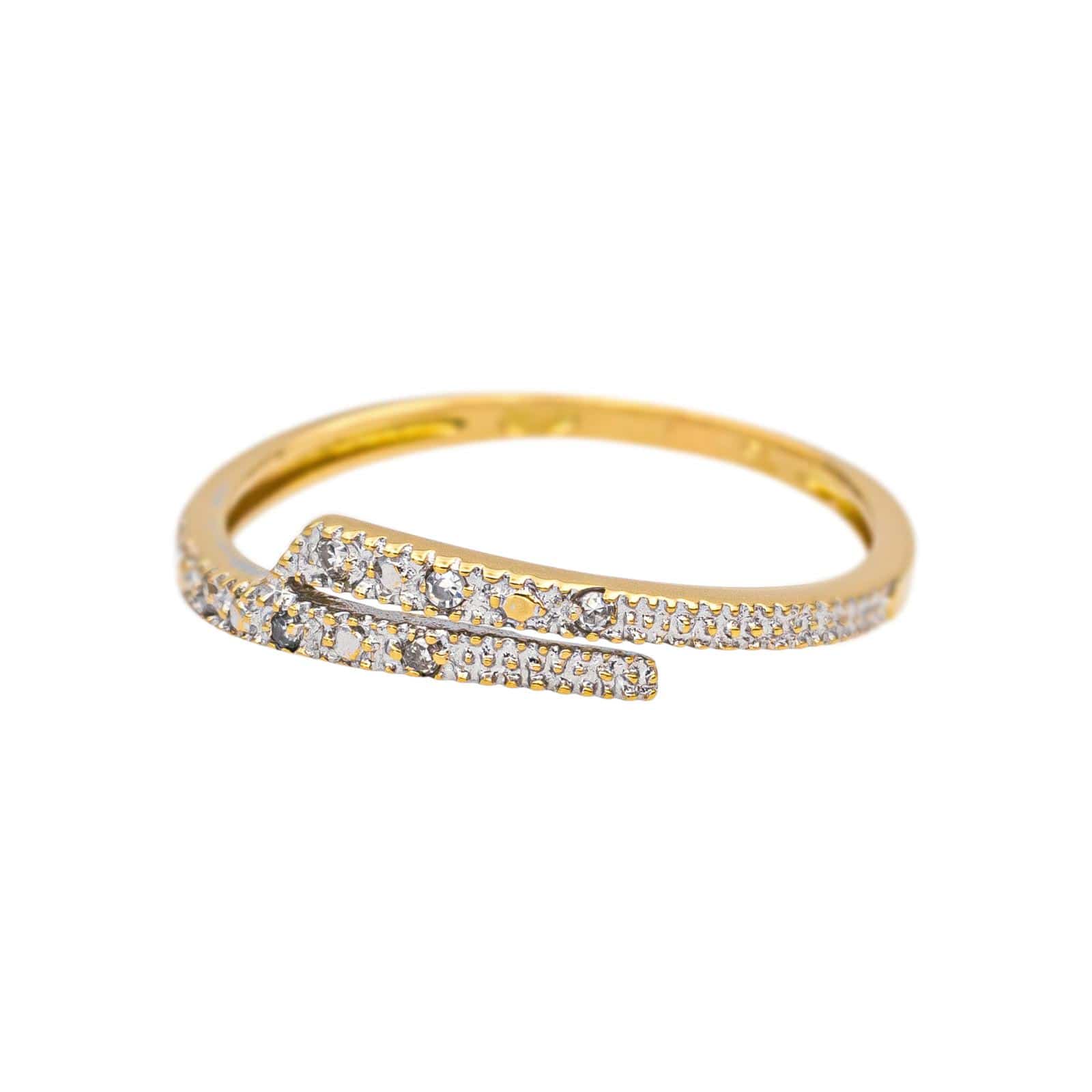 Yellow gold ring, White gold Diamond  - Image 3