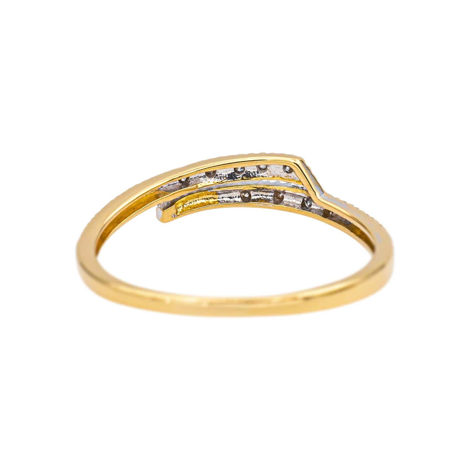 Yellow gold ring, White gold Diamond  - Image 5