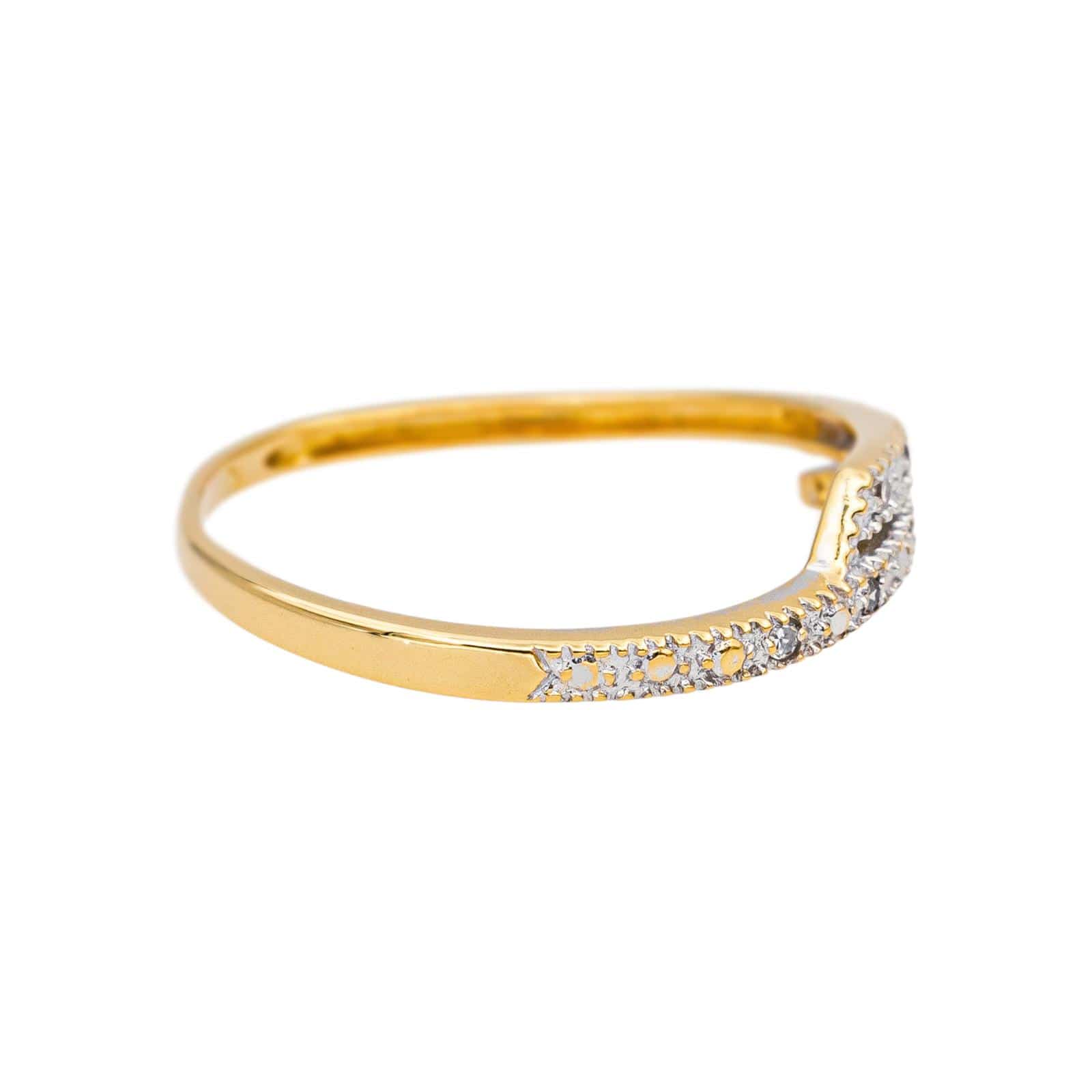 Yellow gold ring, White gold Diamond  - Image 6