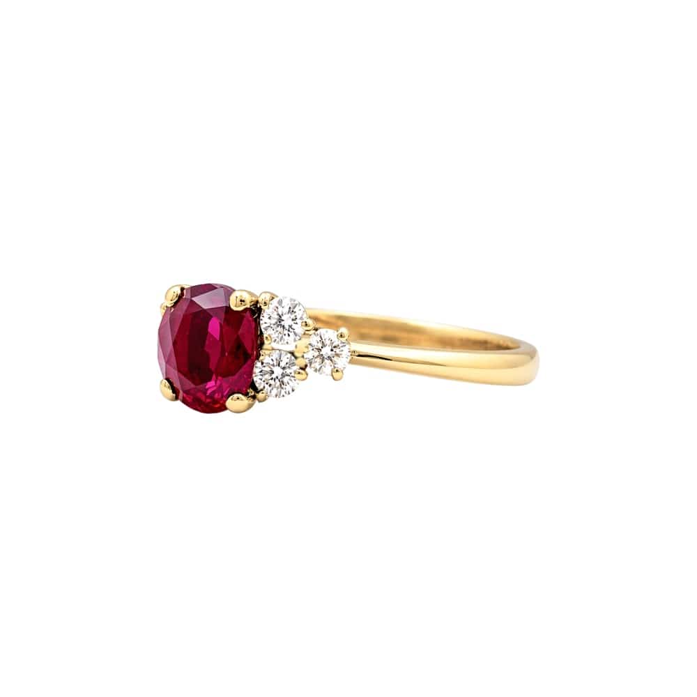 Yellow gold ring, ruby and diamonds.  - Image 2