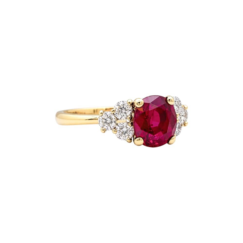 Yellow gold ring, ruby and diamonds.  - Image 3