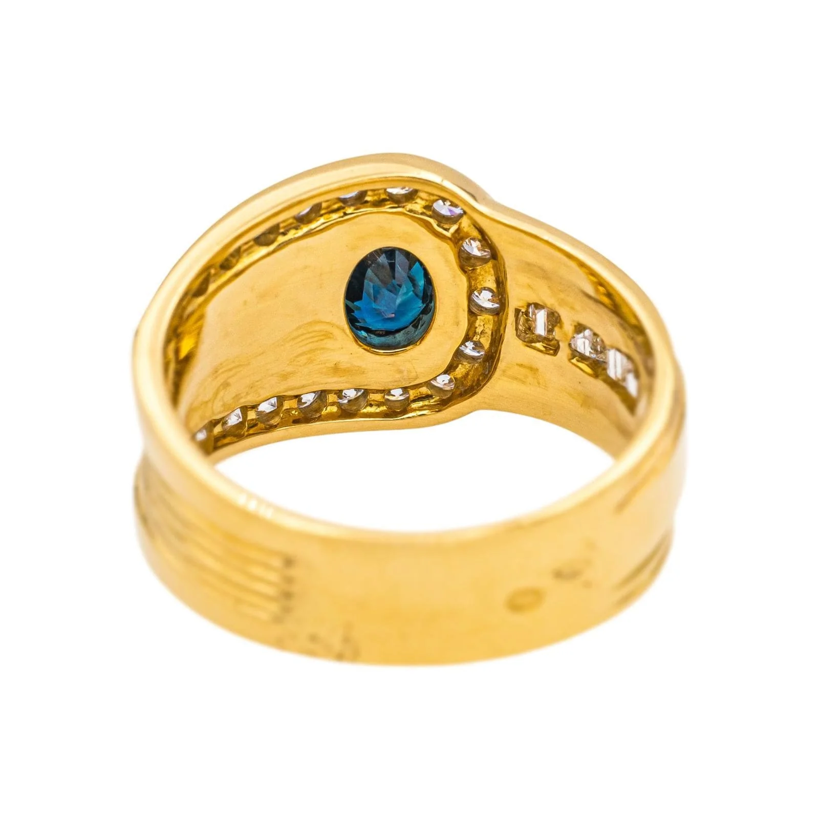 Yellow gold ring Sapphire, Diamond  - Image 5