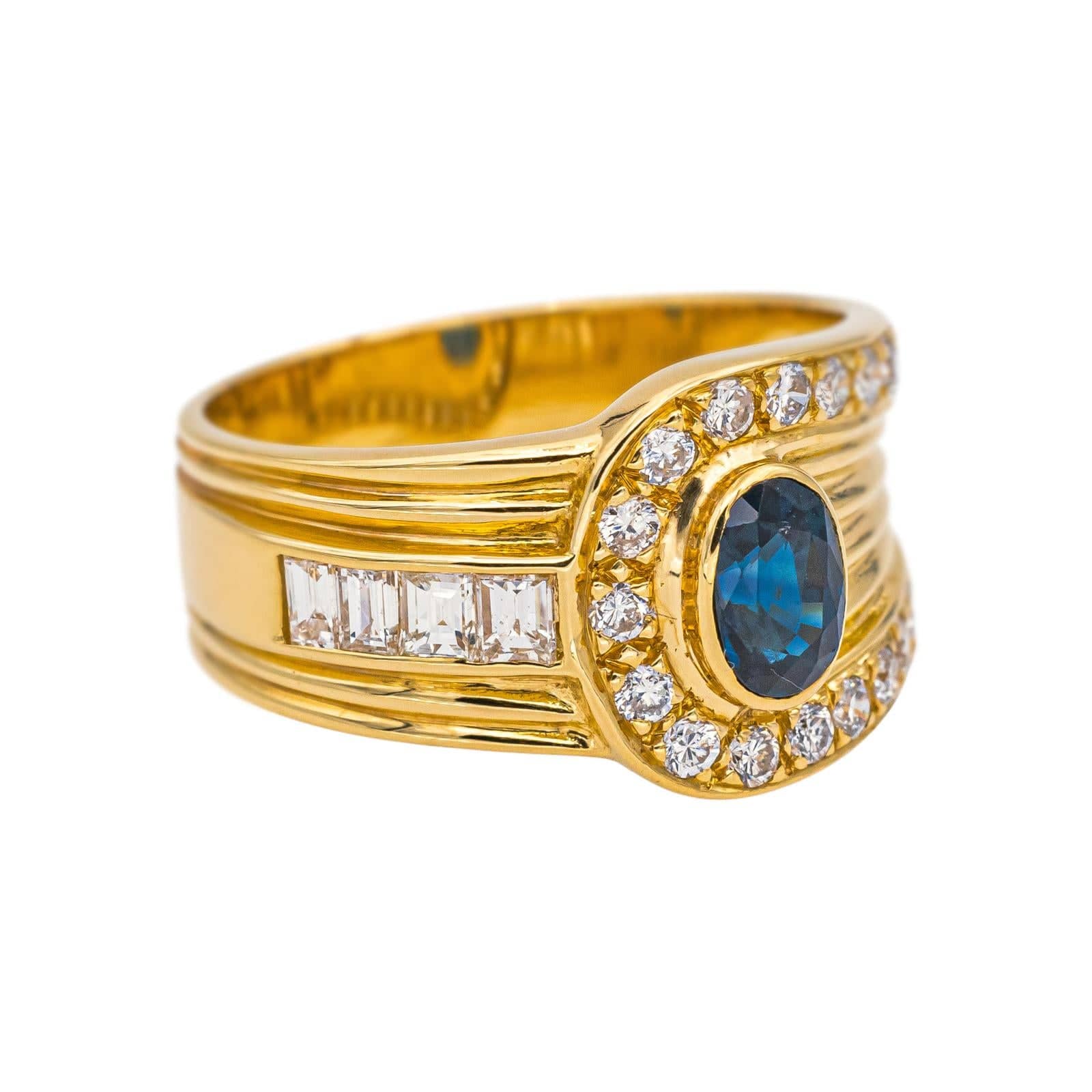 Yellow gold ring Sapphire, Diamond  - Image 6
