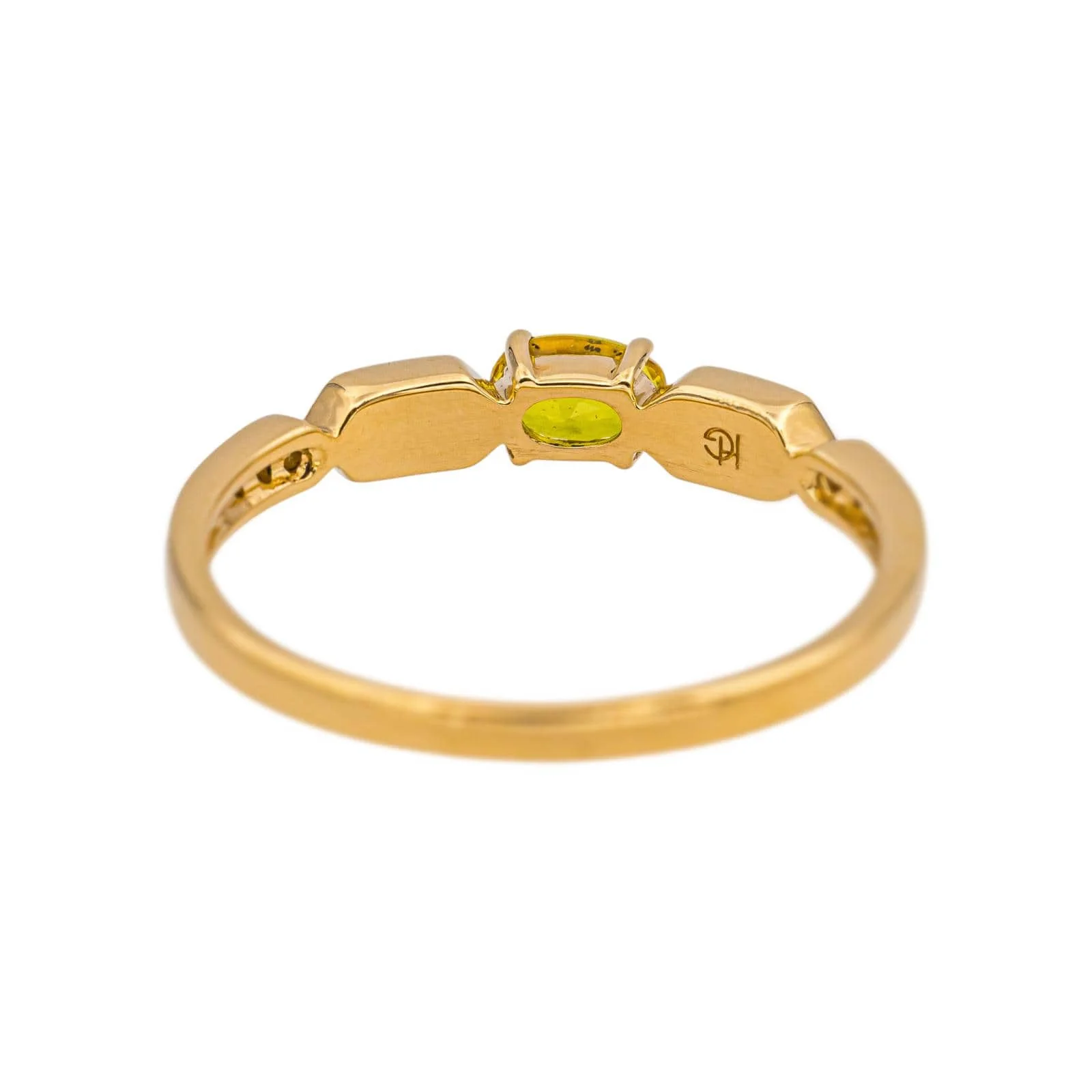 Yellow Gold Ring Sapphire, Mother-of-Pearl, Diamond  - Image 5