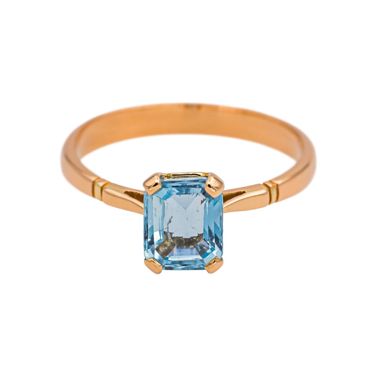 Rose gold Aquamarine ring 