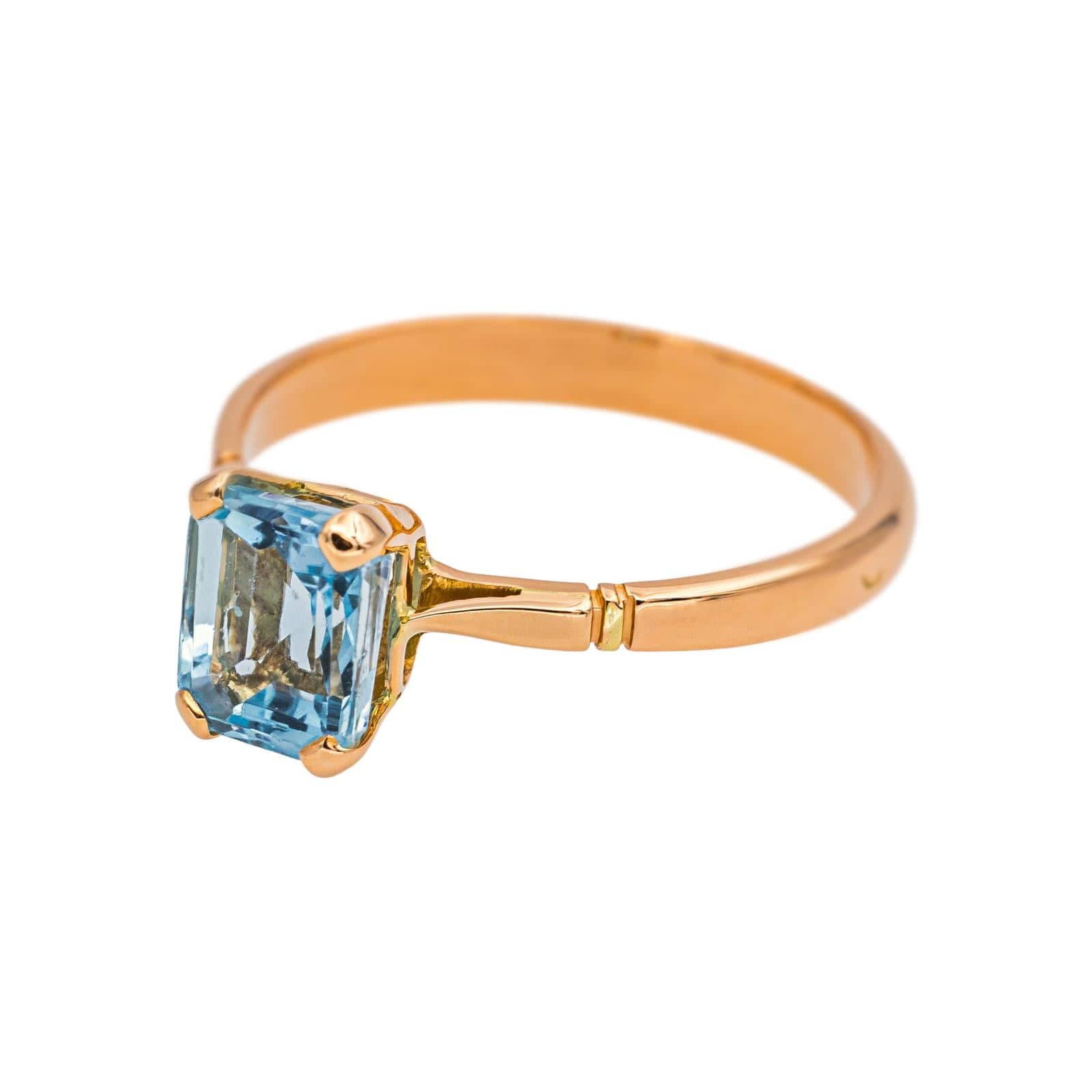 Rose gold Aquamarine ring  - Image 3