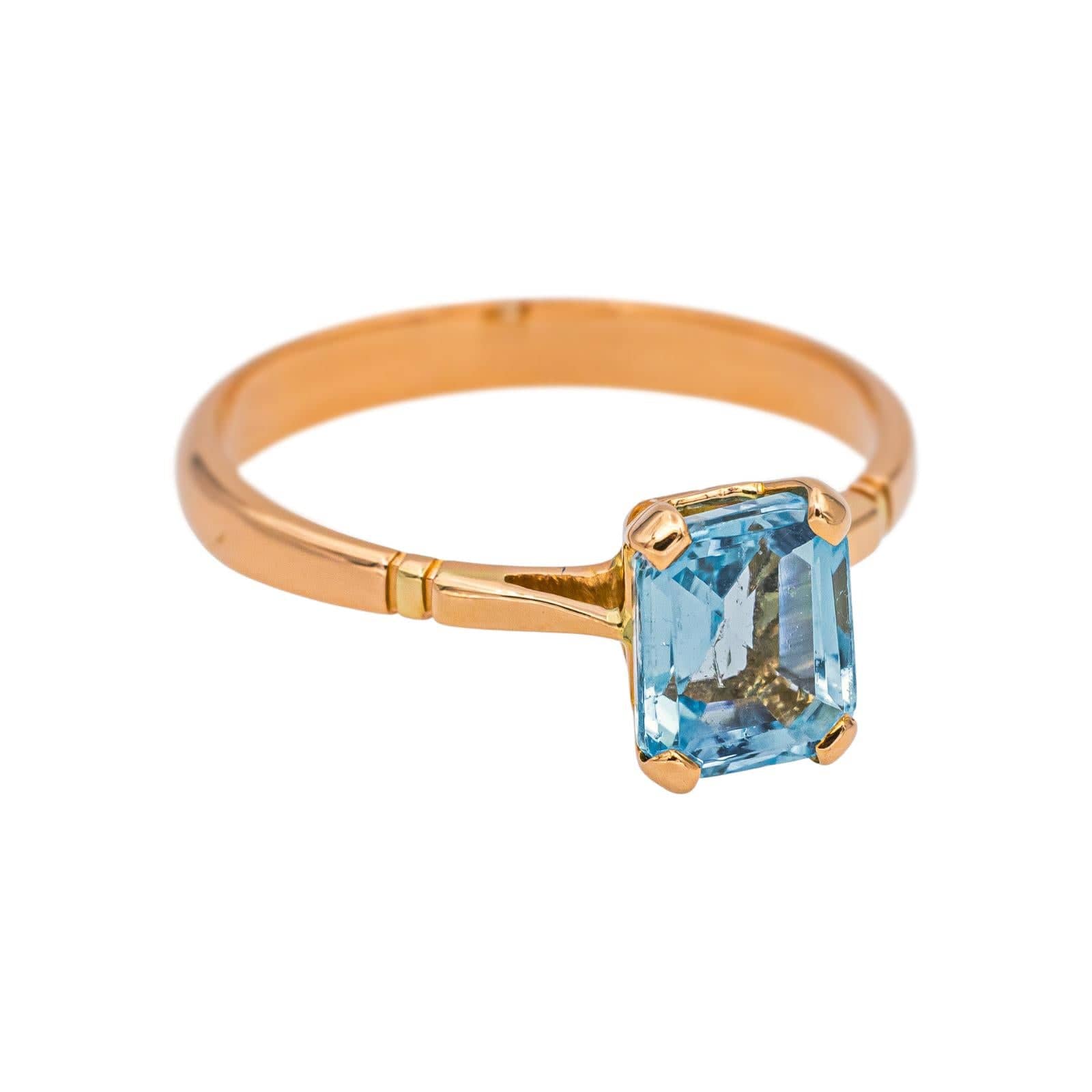 Rose gold Aquamarine ring  - Image 6