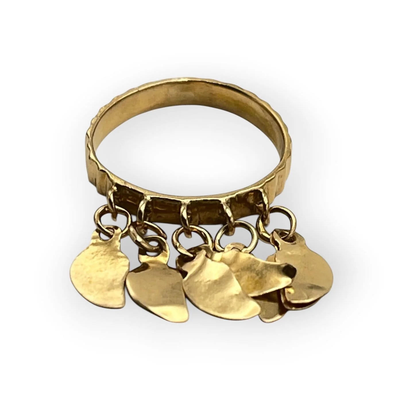 750 yellow gold charm ring 