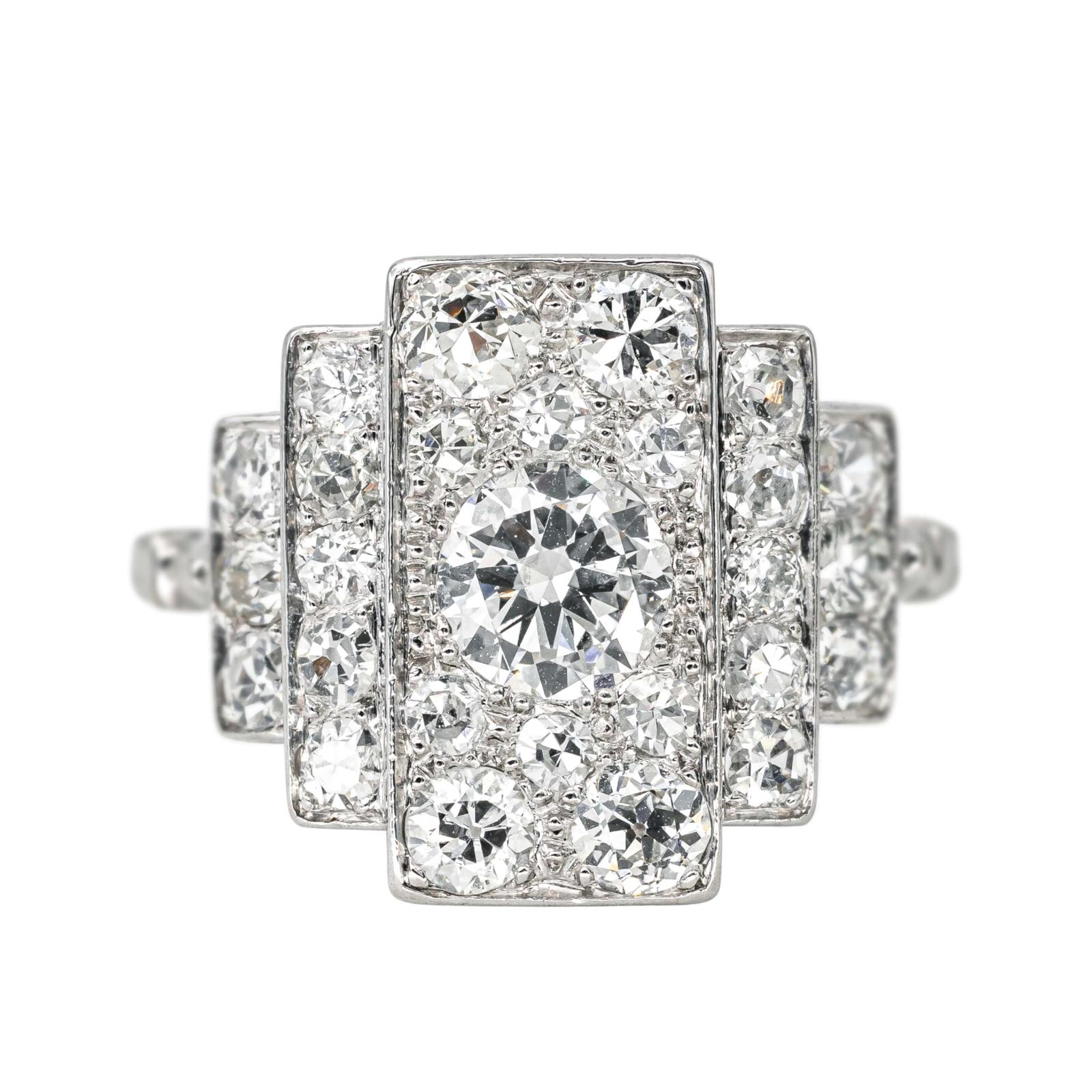 Ring platinum, White gold Diamond 