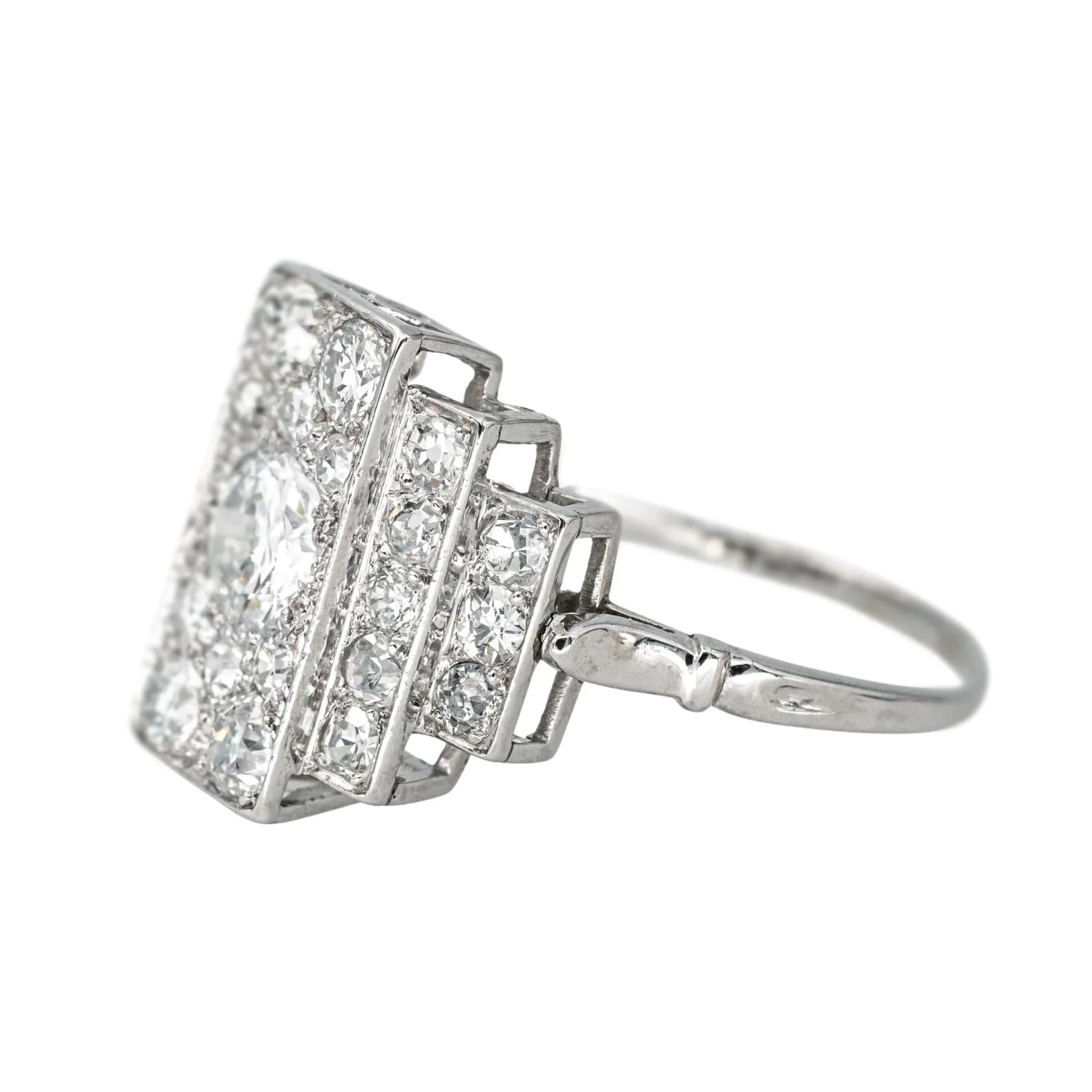 Ring platinum, White gold Diamond  - Image 4
