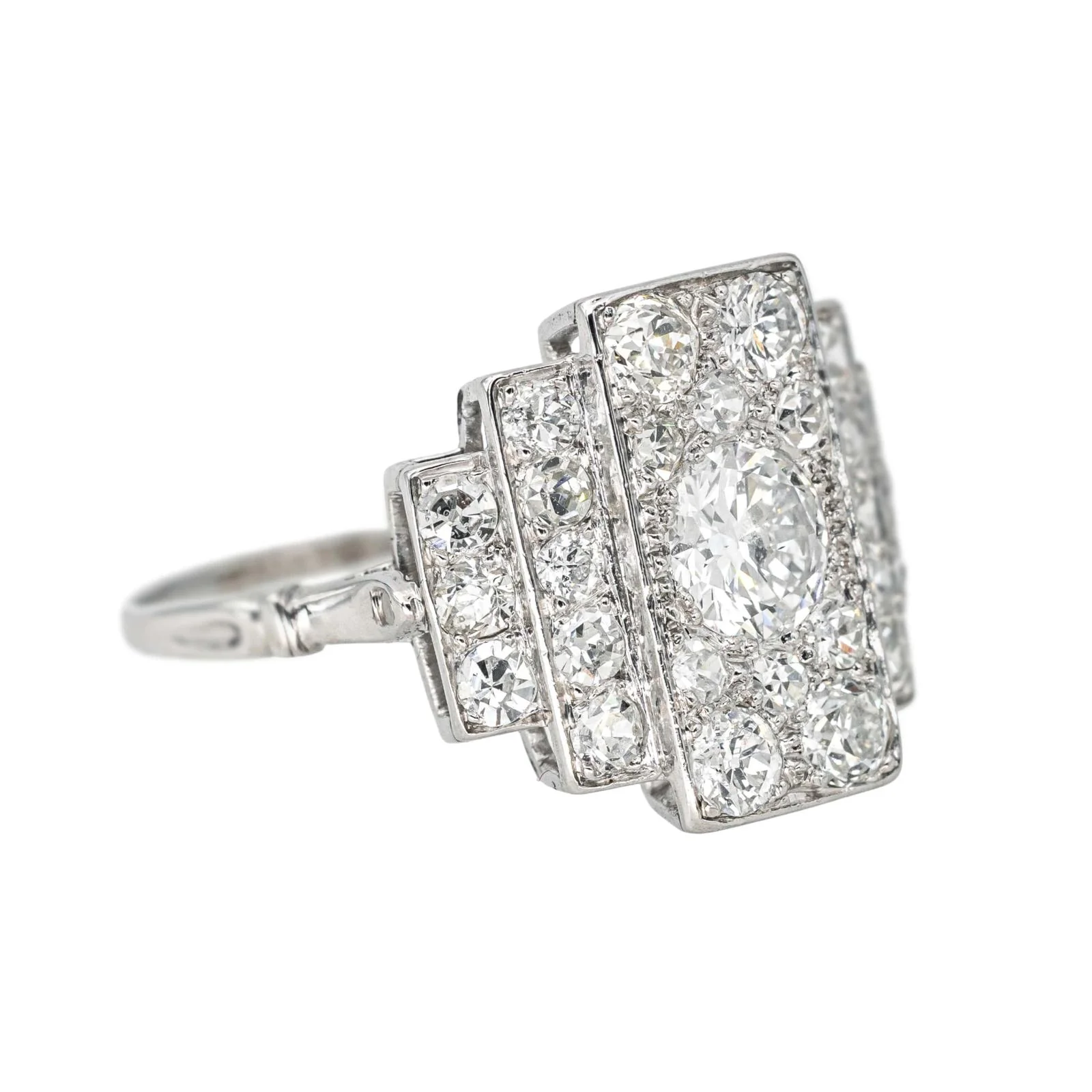 Ring platinum, White gold Diamond  - Image 6
