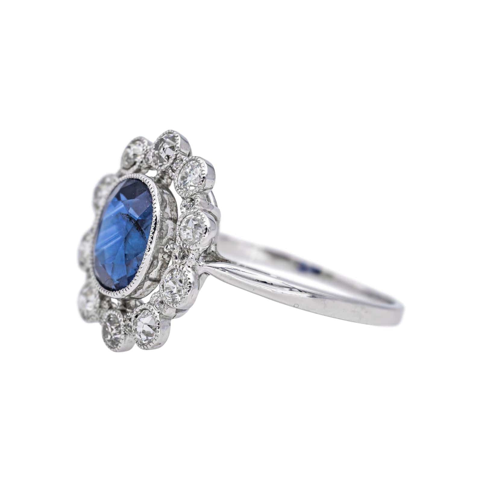 Ring platinum Sapphire, Diamond  - Image 4