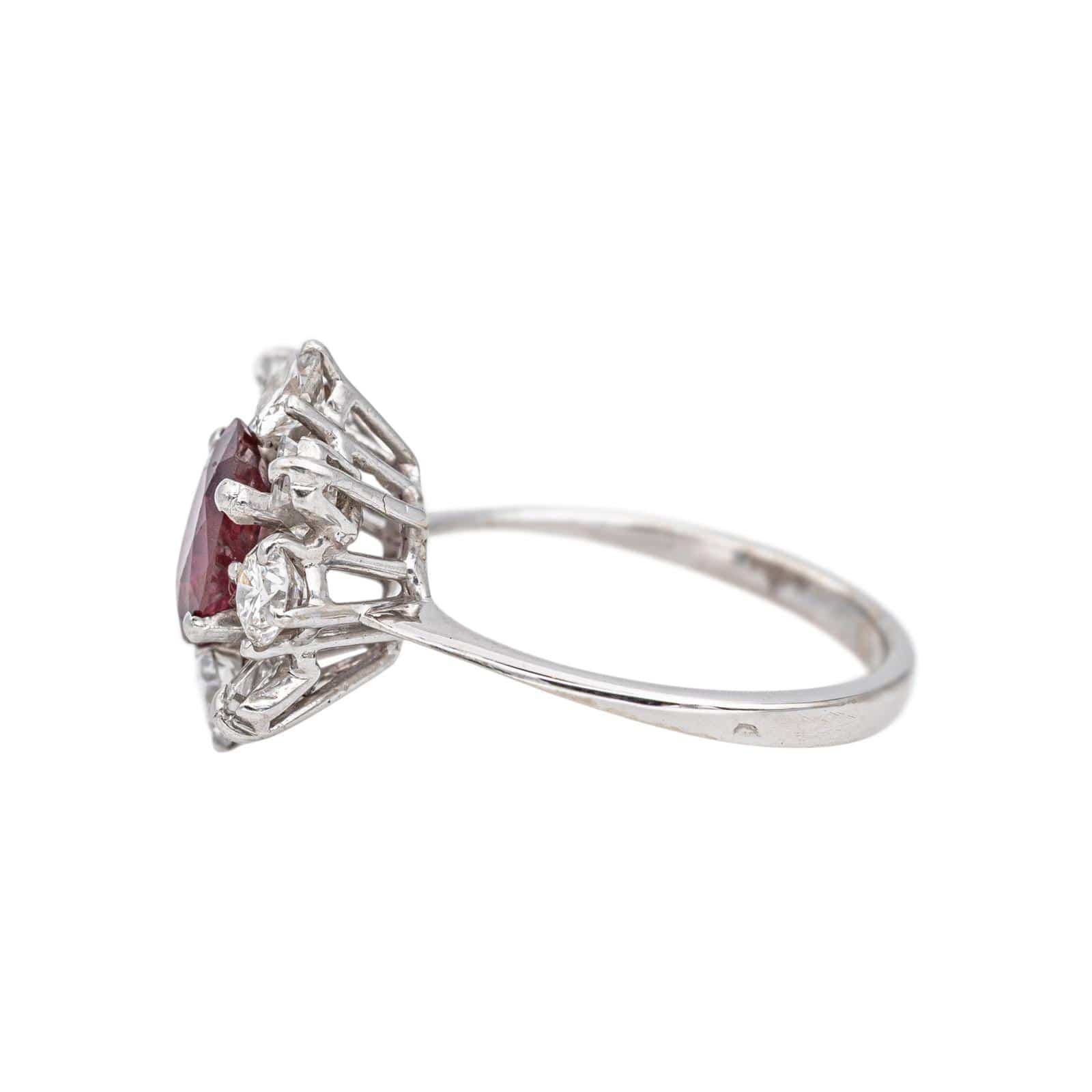 Pompadour Ring White Gold Ruby, Diamond  - Image 4