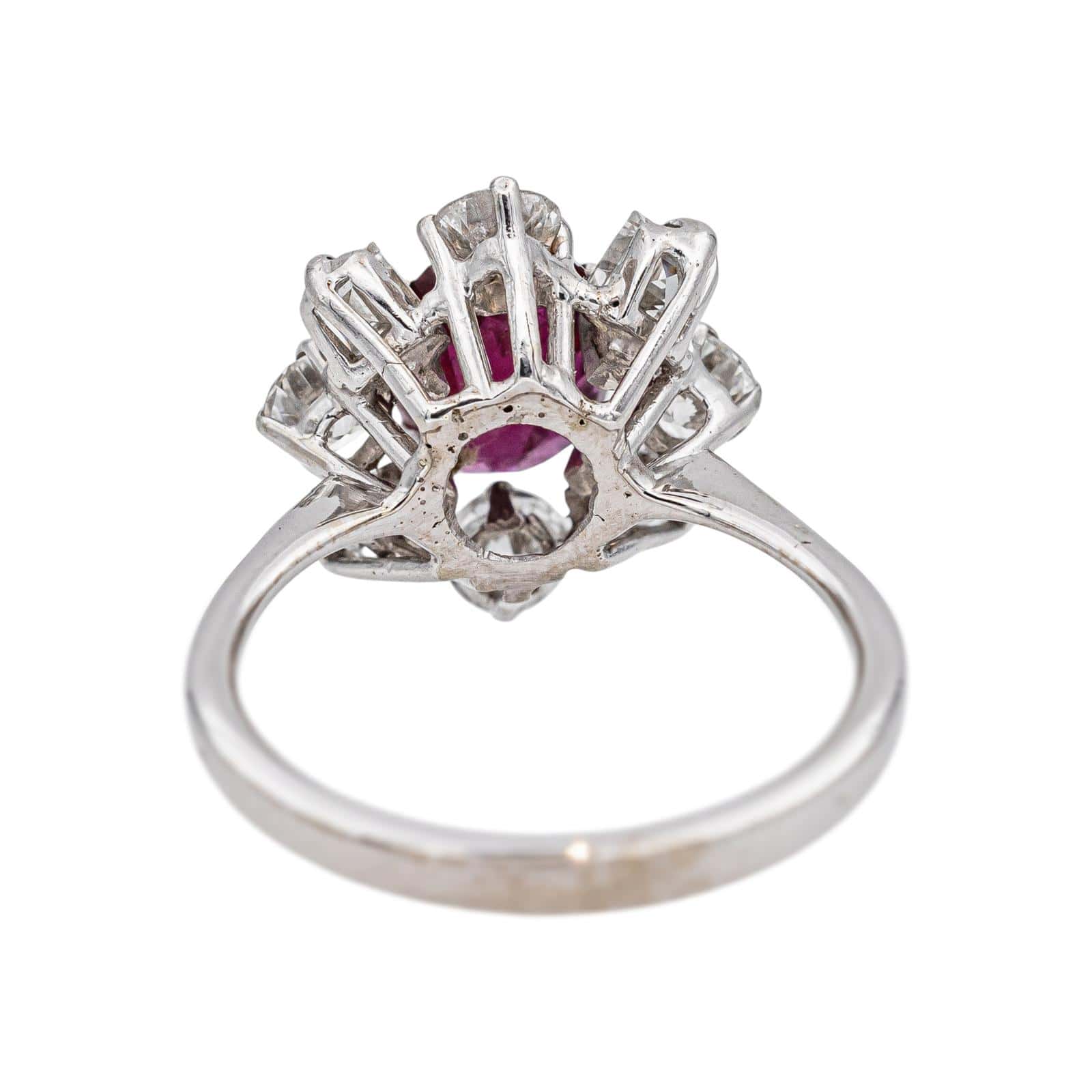 Pompadour Ring White Gold Ruby, Diamond  - Image 5