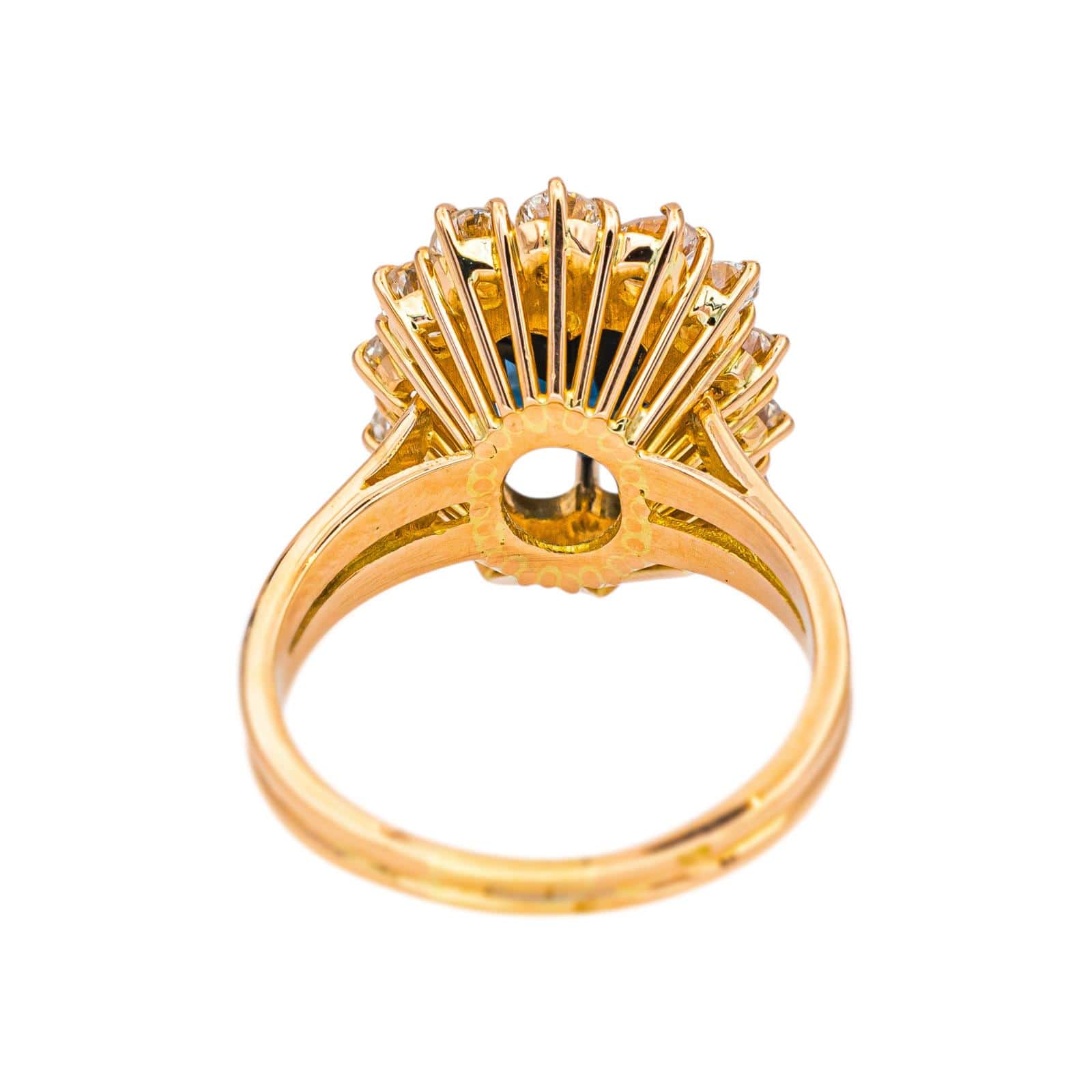 Pompadour Ring Yellow Gold Sapphire, Diamond  - Image 5