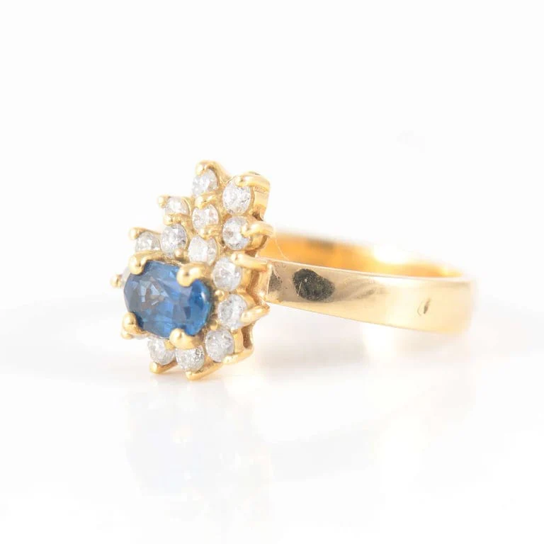Sapphire Diamond Ring Yellow gold - Image 5