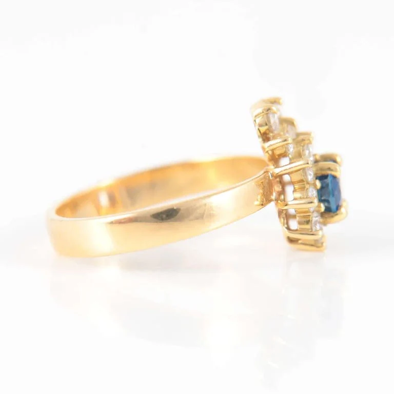 Sapphire Diamond Ring Yellow gold - Image 6