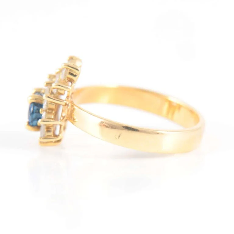Sapphire Diamond Ring Yellow gold - Image 7