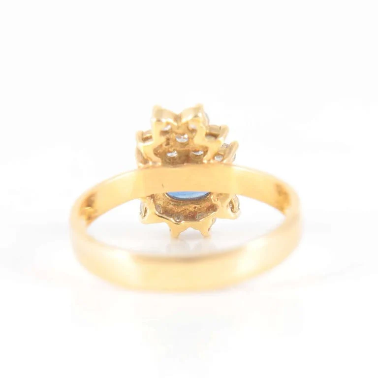 Sapphire Diamond Ring Yellow gold - Image 8