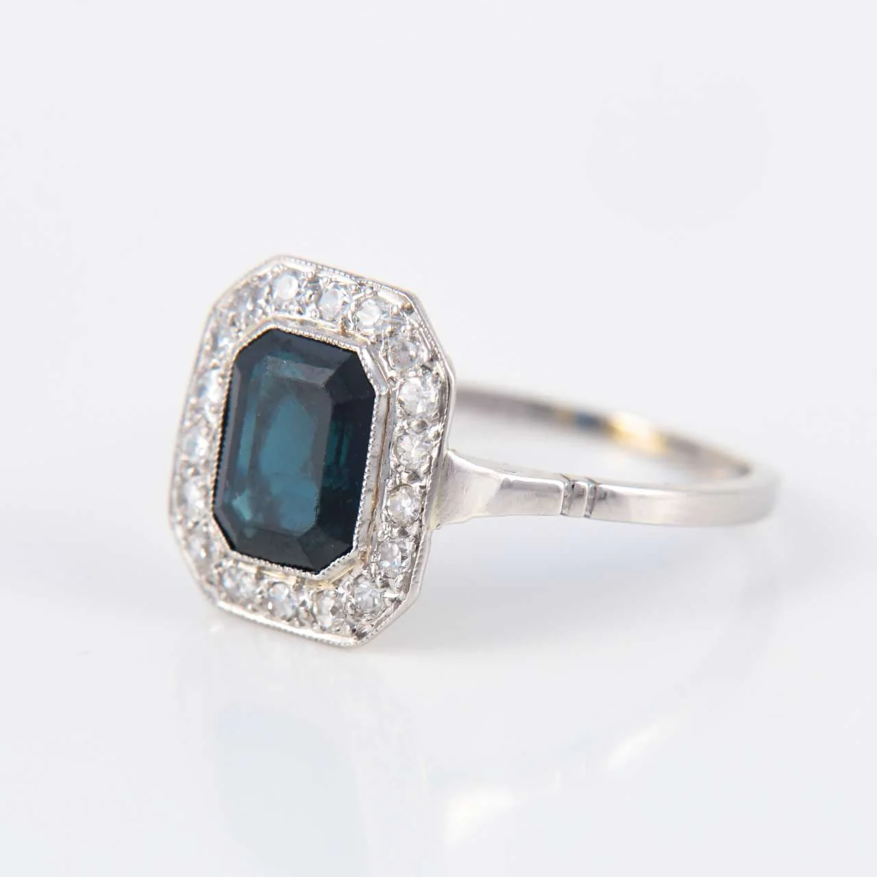 Sapphire Diamond Ring platinum - Image 6