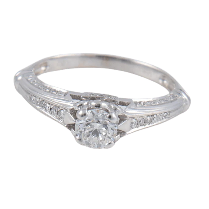 Openwork Solitaire Ring