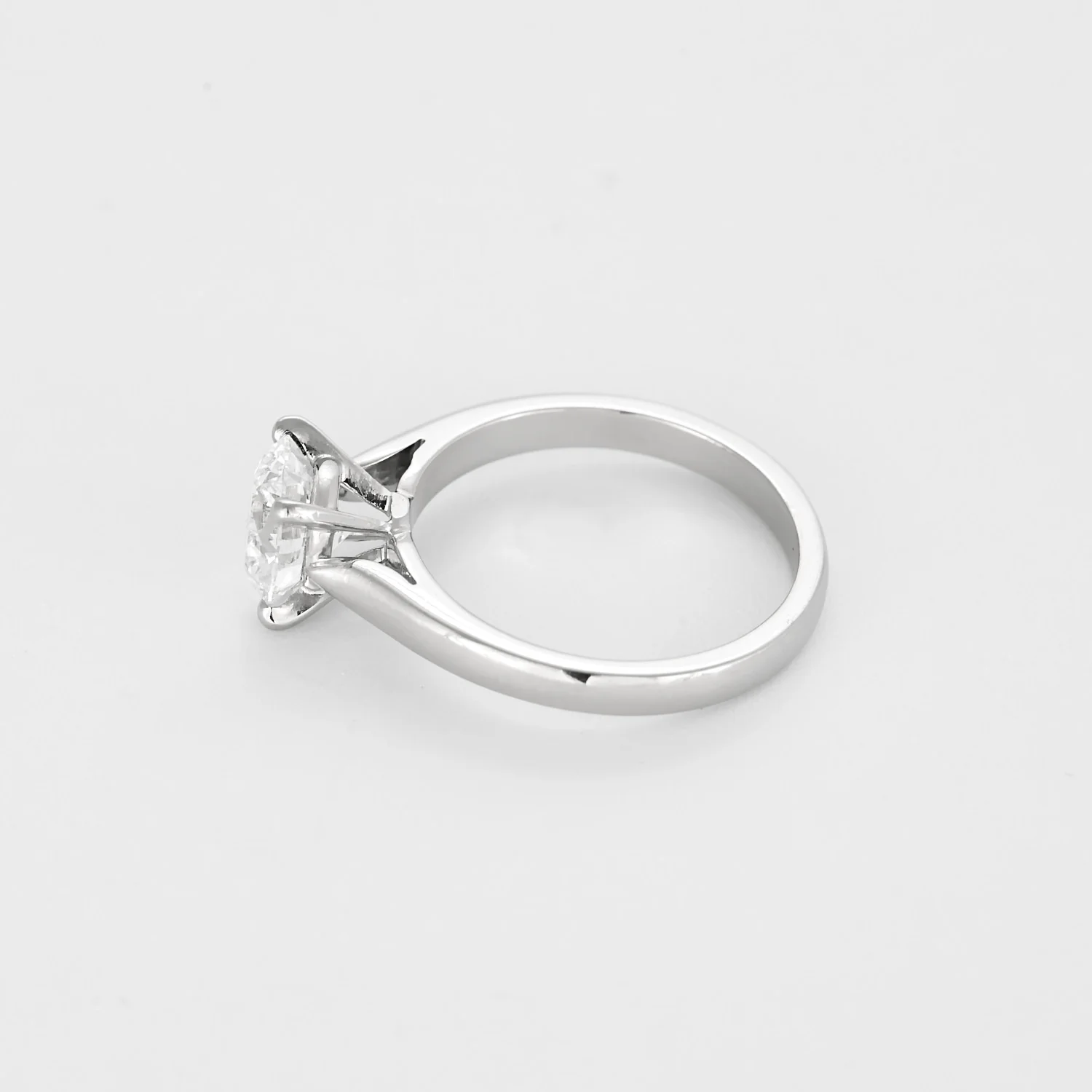 Ring Solitaire in platinum and 1.50 carat diamond  - Image 5