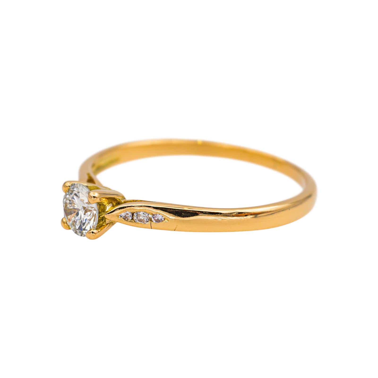 Ring Solitaire Yellow gold Diamond - Image 4
