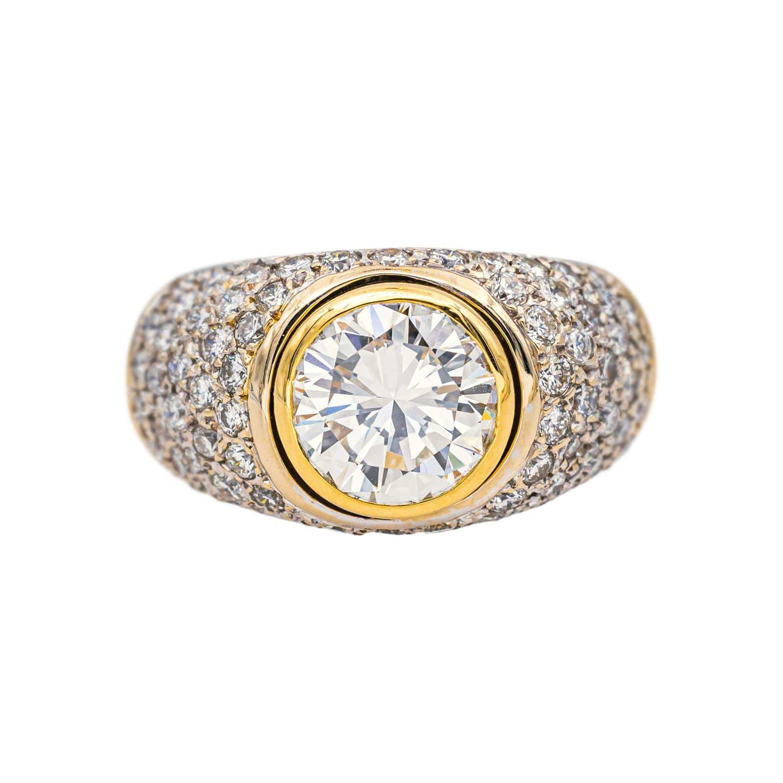 Ring Solitaire Yellow gold, White gold Diamond 
