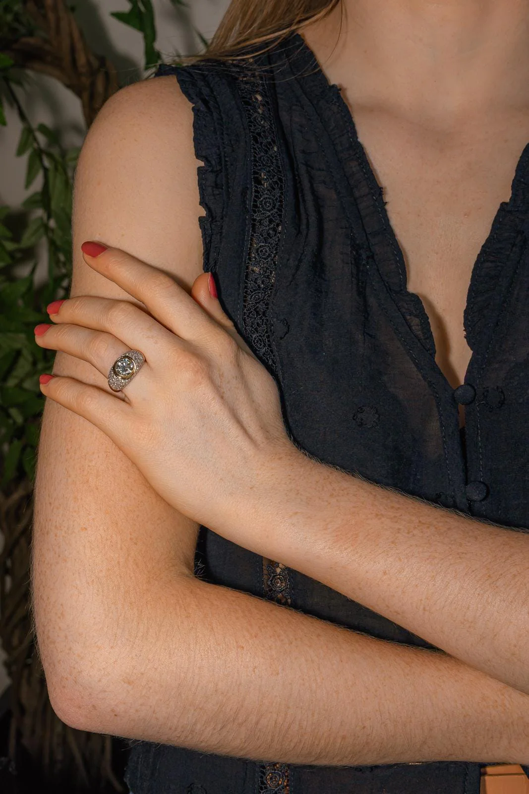 Ring Solitaire Yellow gold, White gold Diamond  - Image 2