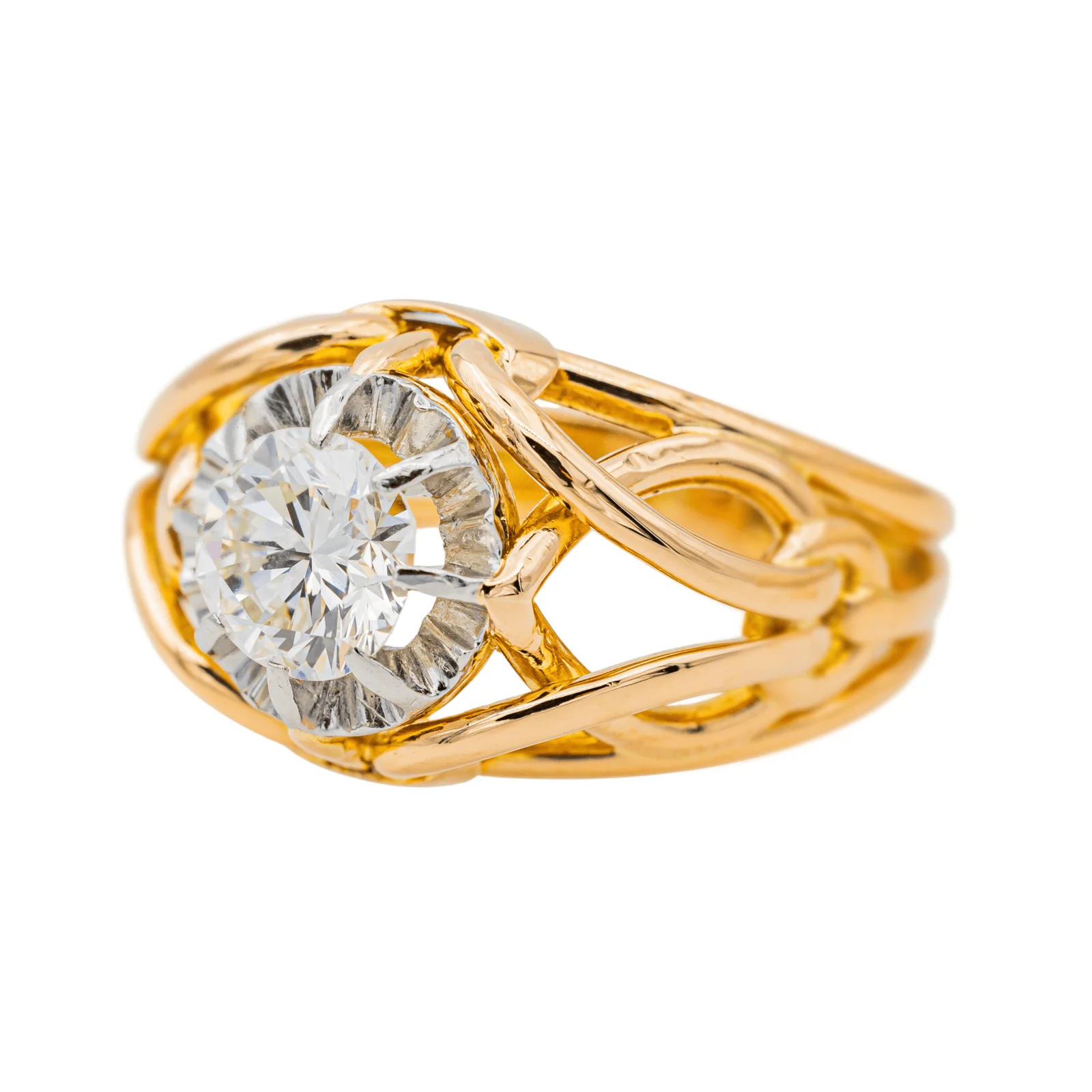 Ring Solitaire Rose gold, platinum Diamond  - Image 3