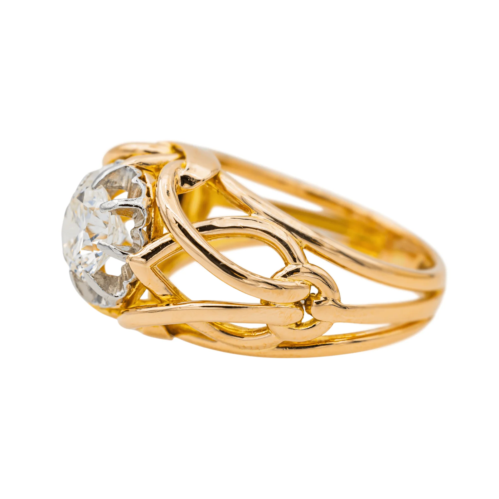 Ring Solitaire Rose gold, platinum Diamond  - Image 4
