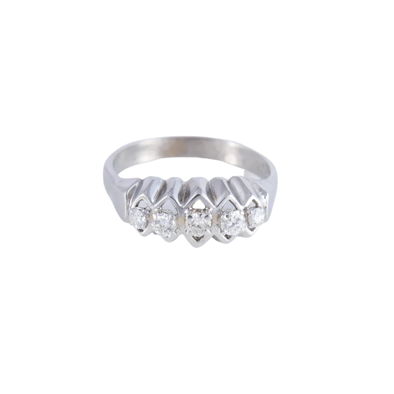 5 Diamond Garter Style Ring