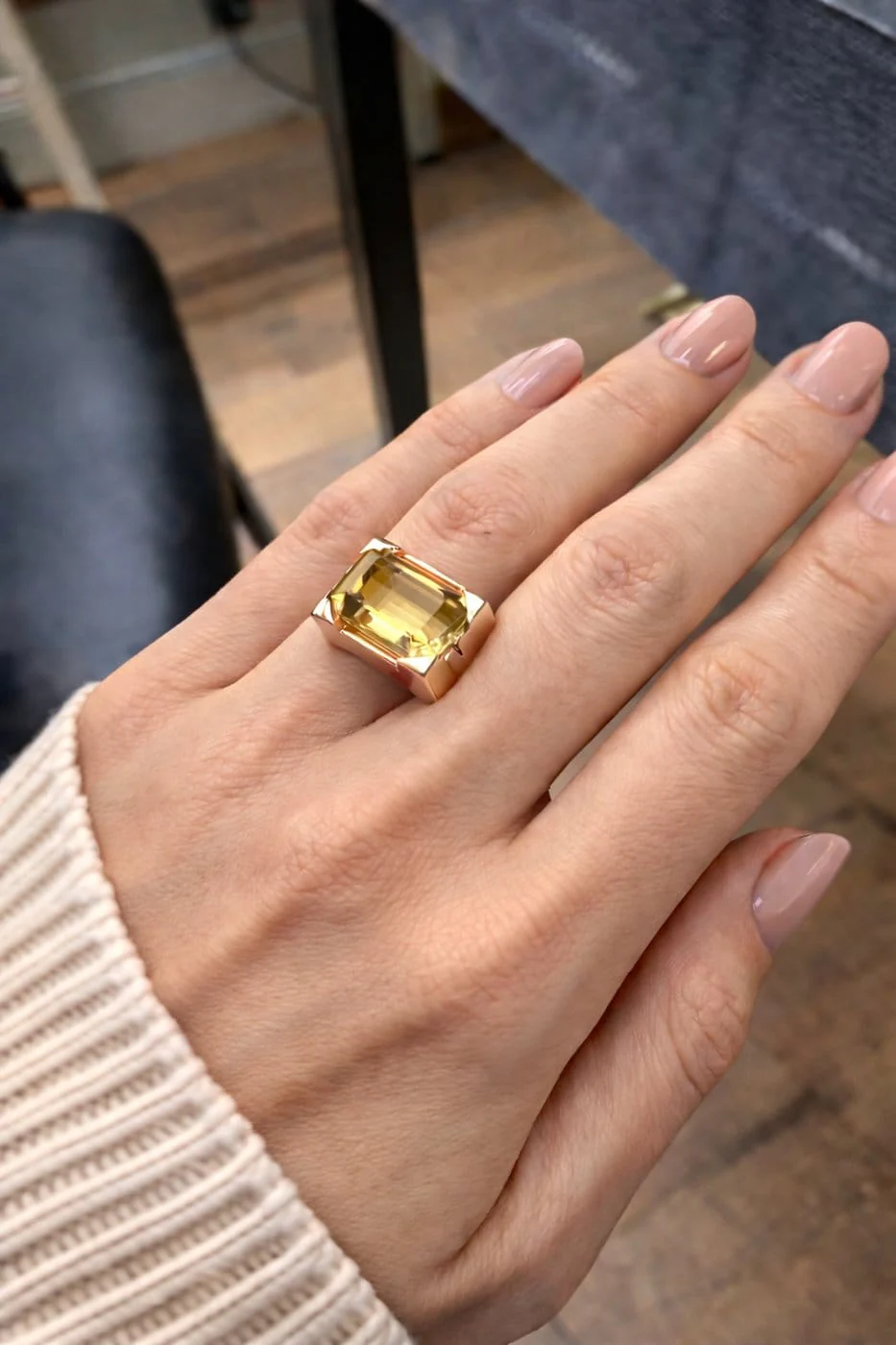 Ring Tank - Citrine in gold  - Image 2