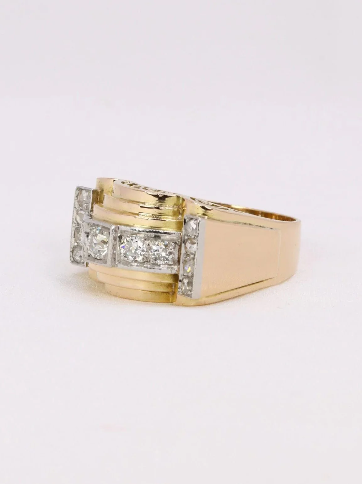Ring tank yellow gold diamonds - Image 4