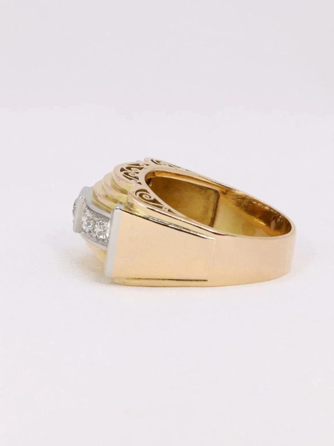 Ring tank yellow gold diamonds - Image 5