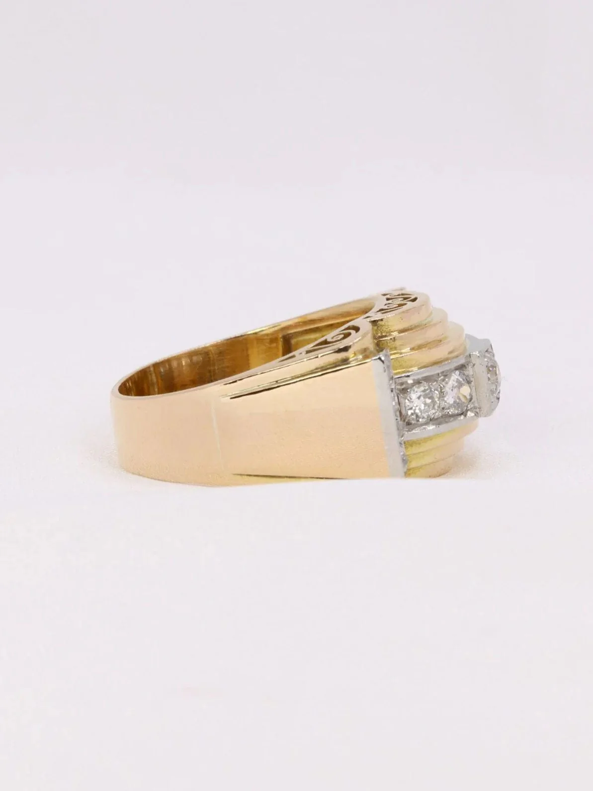 Ring tank yellow gold diamonds - Image 7