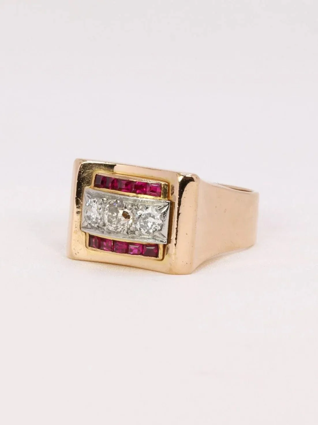 Ring tank rose gold diamonds rubies - Image 3