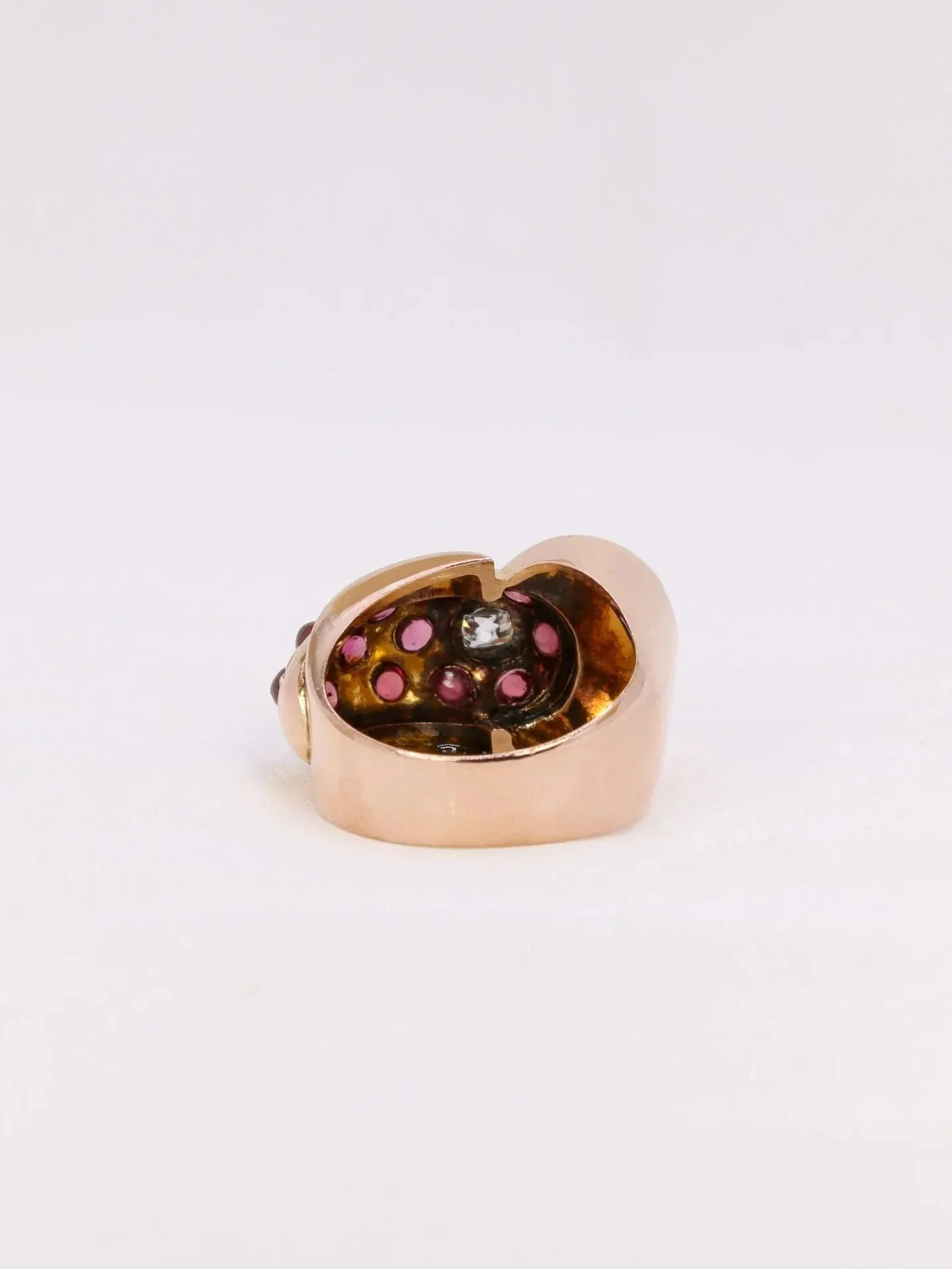 Ring tank rose gold diamond garnets - Image 5
