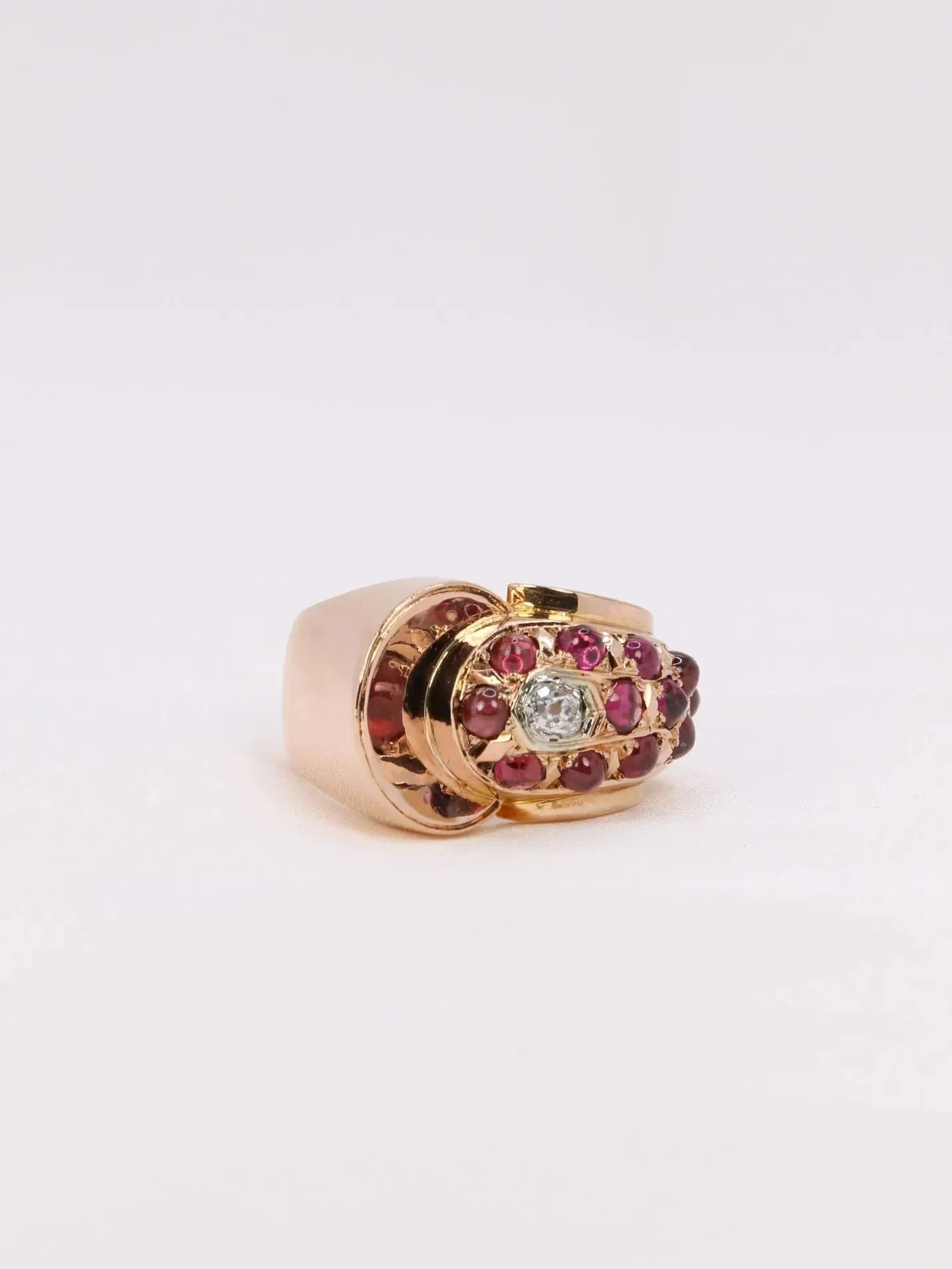 Ring tank rose gold diamond garnets - Image 7