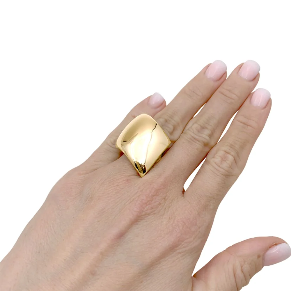 Vhernier ring, yellow gold. - Image 5