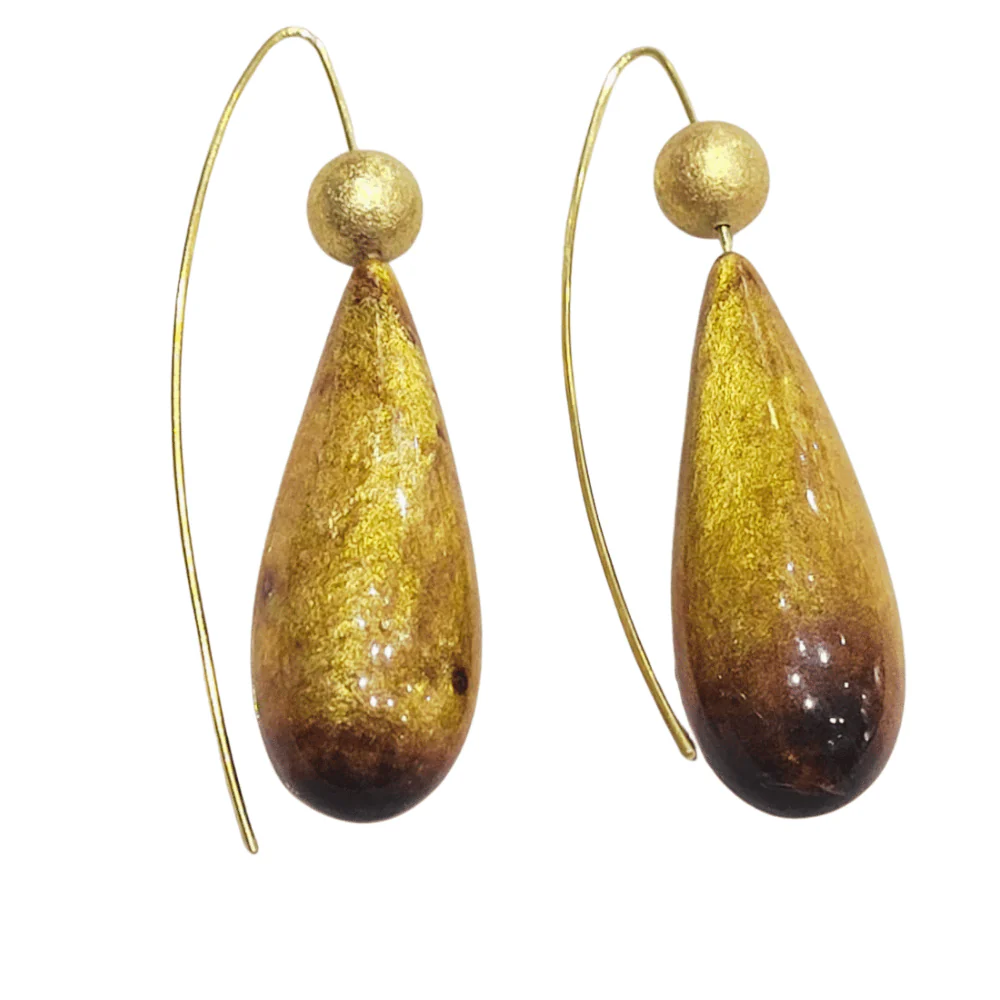 Earrings - Golden coral in 18k gold 